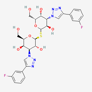 molecular formula C28H30F2N6O8S B611267 3-Deoxy-3-[4-(3-Fluorophenyl)-1h-1,2,3-Triazol-1-Yl]-Beta-D-Galactopyranosyl 3-Deoxy-3-[4-(3-Fluorophenyl)-1h-1,2,3-Triazol-1-Yl]-1-Thio-Beta-D-Galactopyranoside CAS No. 1450824-22-2