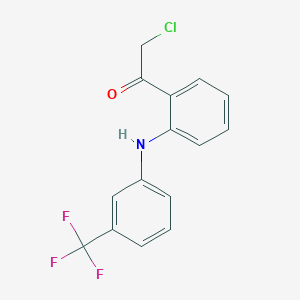molecular formula C15H11ClF3NO B611275 2-Chloro-1-(2-((3-(trifluoromethyl)phenyl)amino)phenyl)ethanone CAS No. 2378626-29-8