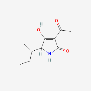 molecular formula C10H15NO3 B611290 3-Pyrrolin-2-one, 3-acetyl-5-sec-butyl-4-hydroxy-, L- CAS No. 610-88-8