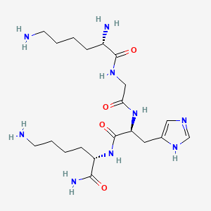 molecular formula C20H37N9O4 B611304 L-Lysinamide, L-lysylglycyl-L-histidyl- CAS No. 827306-97-8