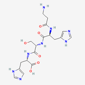 molecular formula C18H26N8O6 B611305 Tetrapeptide-5 CAS No. 883220-97-1