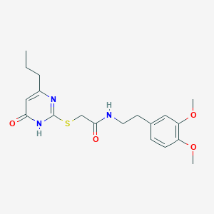 molecular formula C19H25N3O4S B6113157 N-[2-(3,4-dimethoxyphenyl)ethyl]-2-[(6-oxo-4-propyl-1H-pyrimidin-2-yl)sulfanyl]acetamide 