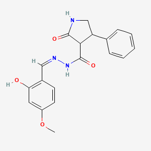 molecular formula C19H19N3O4 B6113185 N-[(Z)-(2-hydroxy-4-methoxyphenyl)methylideneamino]-2-oxo-4-phenylpyrrolidine-3-carboxamide 