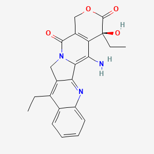 molecular formula C22H21N3O4 B611323 (S)-5-氨基-4,11-二乙基-4-羟基-1,12-二氢-14H-吡喃[3',4':6,7]吲哚并[1,2-b]喹啉-3,14(4H)-二酮 CAS No. 1258494-60-8