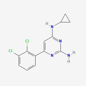 molecular formula C13H12Cl2N4 B611330 N~4~-Cyclopropyl-6-(2,3-Dichlorophenyl)pyrimidine-2,4-Diamine CAS No. 1609960-31-7