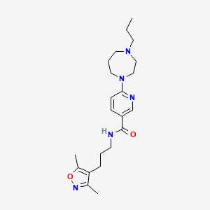 molecular formula C22H33N5O2 B6113481 N-[3-(3,5-dimethyl-1,2-oxazol-4-yl)propyl]-6-(4-propyl-1,4-diazepan-1-yl)pyridine-3-carboxamide 