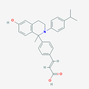 (E)-3-[4-[6-hydroxy-1-methyl-2-(4-propan-2-ylphenyl)-3,4-dihydroisoquinolin-1-yl]phenyl]prop-2-enoic acid