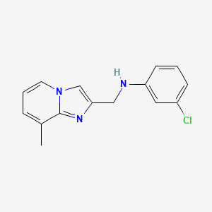 molecular formula C15H14ClN3 B6113669 N-(3-CHLOROPHENYL)-N-[(8-METHYLIMIDAZO[1,2-A]PYRIDIN-2-YL)METHYL]AMINE 