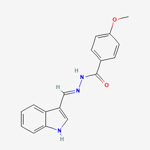 molecular formula C17H15N3O2 B6113705 N'-[(E)-(1H-INDOL-3-YL)METHYLIDENE]-4-METHOXYBENZOHYDRAZIDE 