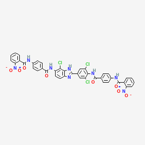 molecular formula C41H25Cl3N8O8 B6113765 N-[4-[[4-chloro-2-[3,5-dichloro-4-[[4-[(2-nitrobenzoyl)amino]benzoyl]amino]phenyl]-3H-benzimidazol-5-yl]carbamoyl]phenyl]-2-nitrobenzamide 