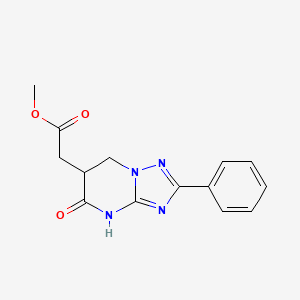 molecular formula C14H14N4O3 B6113779 Methyl (5-hydroxy-2-phenyl-6,7-dihydro[1,2,4]triazolo[1,5-a]pyrimidin-6-yl)acetate 