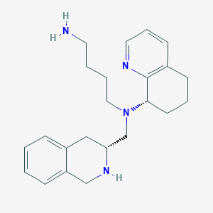 molecular formula C23H32N4 B611379 N'-[[(3R)-1,2,3,4-tetrahydroisoquinolin-3-yl]methyl]-N'-[(8S)-5,6,7,8-tetrahydroquinolin-8-yl]butane-1,4-diamine CAS No. 1380336-17-3