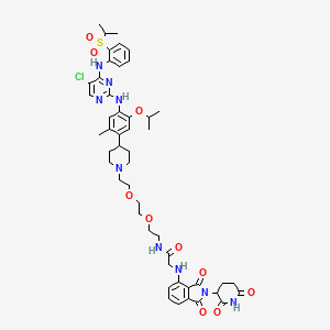 N-[2-[2-[2-[4-[4-[[5-chloro-4-(2-propan-2-ylsulfonylanilino)pyrimidin-2-yl]amino]-2-methyl-5-propan-2-yloxyphenyl]piperidin-1-yl]ethoxy]ethoxy]ethyl]-2-[[2-(2,6-dioxopiperidin-3-yl)-1,3-dioxoisoindol-4-yl]amino]acetamide