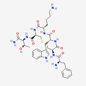 molecular formula C36H49N9O7S2 B611393 H-D-Phe-Cys(1)-D-Trp-Lys-Cys(1)-Thr-NH2 CAS No. 158899-10-6
