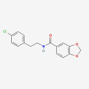 molecular formula C16H14ClNO3 B6113932 N-[2-(4-CHLOROPHENYL)ETHYL]-2H-13-BENZODIOXOLE-5-CARBOXAMIDE 