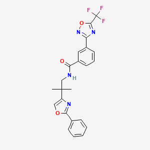 molecular formula C23H19F3N4O3 B611408 N-(2-Methyl-2-(2-phenyloxazol-4-yl)propyl)-3-(5-(trifluoromethyl)-1,2,4-oxadiazol-3-yl)benzamide CAS No. 1314891-22-9
