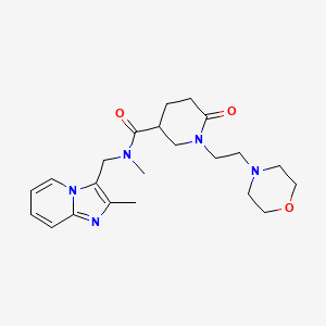 molecular formula C22H31N5O3 B6114184 N-methyl-N-[(2-methylimidazo[1,2-a]pyridin-3-yl)methyl]-1-(2-morpholin-4-ylethyl)-6-oxopiperidine-3-carboxamide 