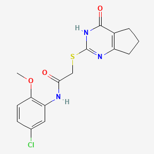 molecular formula C16H16ClN3O3S B6114292 N-(5-chloro-2-methoxyphenyl)-2-[(4-oxo-4,5,6,7-tetrahydro-3H-cyclopenta[d]pyrimidin-2-yl)thio]acetamide 
