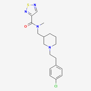 molecular formula C18H23ClN4OS B6114293 N-[[1-[2-(4-chlorophenyl)ethyl]piperidin-3-yl]methyl]-N-methyl-1,2,5-thiadiazole-3-carboxamide 