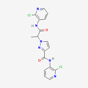 molecular formula C17H14Cl2N6O2 B6114298 N-(2-chloropyridin-3-yl)-1-[1-[(2-chloropyridin-3-yl)amino]-1-oxopropan-2-yl]pyrazole-3-carboxamide 