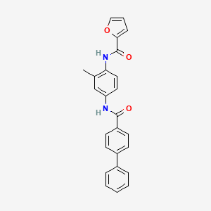 molecular formula C25H20N2O3 B6114395 N-[2-methyl-4-[(4-phenylbenzoyl)amino]phenyl]furan-2-carboxamide 