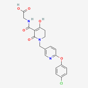 2-(1-((6-(4-Chlorophenoxy)pyridin-3-yl)methyl)-4-hydroxy-2-oxo-1,2,5,6-tetrahydropyridine-3-carboxamido)acetic acid
