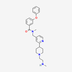 molecular formula C28H34N4O2 B611447 N-Methyl-N-((2-(1-(2-(methylamino)ethyl)piperidin-4-yl)pyridin-4-yl)methyl)-3-phenoxybenzamide CAS No. 2080306-20-1