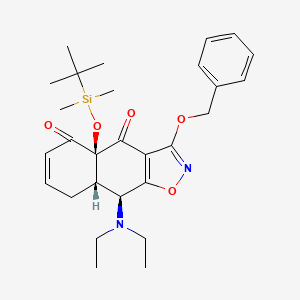 Naphth[2,3-d]isoxazole-4,5(4aH,8H)-dione, 9-(diethylamino)-4a-[[(1,1-dimethylethyl)dimethylsilyl]oxy]-8a,9-dihydro-3-(phenylmethoxy)-, (4aS,8aS,9S)-