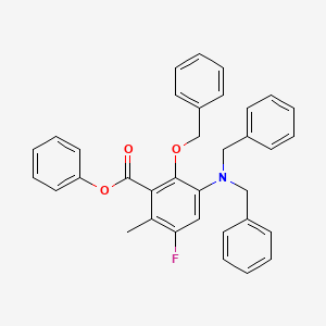 molecular formula C35H30FNO3 B611451 Phenyl 2-(benzyloxy)-3-(dibenzylamino)-5-fluoro-6-methylbenzoate CAS No. 1253799-29-9