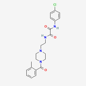 molecular formula C22H25ClN4O3 B6114701 N-(4-chlorophenyl)-N'-(2-{4-[(2-methylphenyl)carbonyl]piperazin-1-yl}ethyl)ethanediamide 