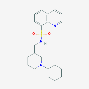 molecular formula C21H29N3O2S B6114778 N-[(1-cyclohexylpiperidin-3-yl)methyl]quinoline-8-sulfonamide 