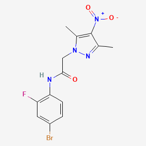 molecular formula C13H12BrFN4O3 B6114848 N~1~-(4-BROMO-2-FLUOROPHENYL)-2-(3,5-DIMETHYL-4-NITRO-1H-PYRAZOL-1-YL)ACETAMIDE 
