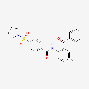 molecular formula C25H24N2O4S B6115077 N-(2-BENZOYL-4-METHYLPHENYL)-4-(PYRROLIDINE-1-SULFONYL)BENZAMIDE 