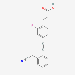 3-(4-((2-(Cyanomethyl)phenyl)ethynyl)-2-fluorophenyl)propanoic acid
