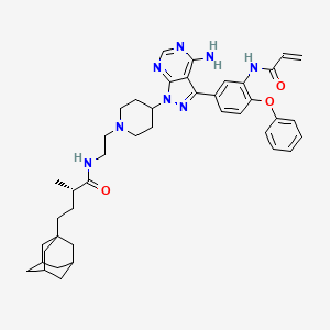 molecular formula C42H52N8O3 B611517 (2S)-4-(1-adamantyl)-N-[2-[4-[4-amino-3-[4-phenoxy-3-(prop-2-enoylamino)phenyl]pyrazolo[3,4-d]pyrimidin-1-yl]piperidin-1-yl]ethyl]-2-methylbutanamide CAS No. 1603845-42-6