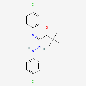 molecular formula C18H19Cl2N3O B611519 N-(4-氯苯胺基)-N'-(4-氯苯基)-3,3-二甲基-2-氧代丁酰胺 CAS No. 934369-14-9