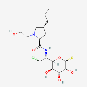 molecular formula C19H35ClN2O6S B611525 L-Threo-alpha-D-galacto-octopyranoside, methyl 7-chloro-6,7,8-trideoxy-6-((((2S,4R)-1-(2-hydroxyethyl)-4-propyl-2-pyrrolidinyl)carbonyl)amino)-1-thio- CAS No. 40984-87-0