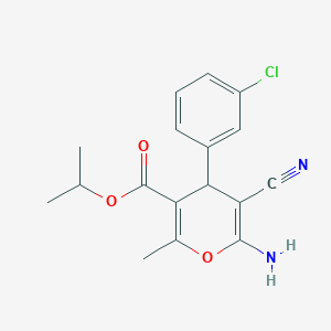 molecular formula C17H17ClN2O3 B6115298 propan-2-yl 6-amino-4-(3-chlorophenyl)-5-cyano-2-methyl-4H-pyran-3-carboxylate 