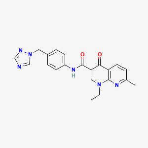molecular formula C21H20N6O2 B6115318 1-ethyl-7-methyl-4-oxo-N~3~-[4-(1H-1,2,4-triazol-1-ylmethyl)phenyl]-1,4-dihydro[1,8]naphthyridine-3-carboxamide 