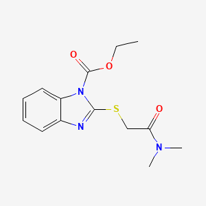 molecular formula C14H17N3O3S B6115355 Ethyl 2-[2-(dimethylamino)-2-oxoethyl]sulfanylbenzimidazole-1-carboxylate 