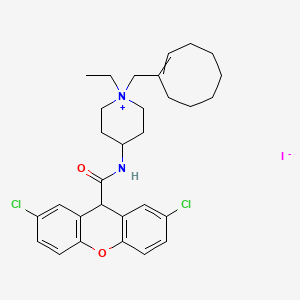 1-[(Cyclooct-1-en-1-yl)methyl]-4-[(2,7-dichloro-9H-xanthene-9-carbonyl)amino]-1-ethylpiperidin-1-ium iodide
