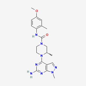 (S)-4-(6-amino-1-methyl-1H-pyrazolo[3,4-d]pyrimidin-4-yl)-N-(4-methoxy-2-methylphenyl)-3-methylpiperazine-1-carboxamide