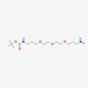 molecular formula C15H32N2O5 B061155 tert-Butyl (3-(2-(2-(3-aminopropoxy)ethoxy)ethoxy)propyl)carbamate CAS No. 194920-62-2
