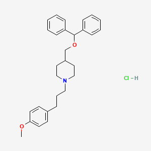 molecular formula C29H36ClNO2 B611556 4-((Benzhydryloxy)methyl)-1-(3-(4-methoxyphenyl)propyl)piperidine hydrochloride CAS No. 136647-02-4