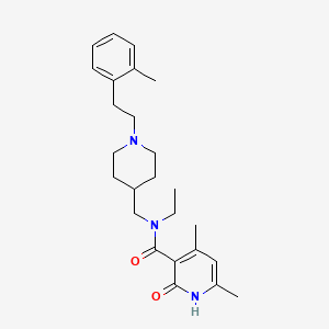 molecular formula C25H35N3O2 B6115571 N-ethyl-4,6-dimethyl-N-[[1-[2-(2-methylphenyl)ethyl]piperidin-4-yl]methyl]-2-oxo-1H-pyridine-3-carboxamide 
