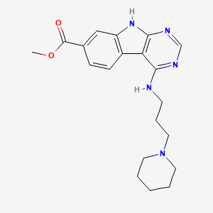 molecular formula C20H25N5O2 B611561 methyl 4-{[3-(piperidin-1-yl)propyl]amino}-9H-pyrimido[4,5-b]indole-7-carboxylate CAS No. 1448723-60-1