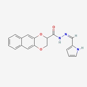 molecular formula C18H15N3O3 B6115669 N-[(Z)-1H-pyrrol-2-ylmethylideneamino]-2,3-dihydrobenzo[g][1,4]benzodioxine-3-carboxamide 