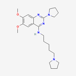 molecular formula C23H35N5O2 B611570 6,7-Dimethoxy-2-(pyrrolidin-1-yl)-N-(5-(pyrrolidin-1-yl)pentyl)quinazolin-4-amine CAS No. 1620401-82-2