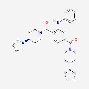 molecular formula C32H43N5O2 B611574 (2-(Phenylamino)-1,4-phenylene)bis((4-(pyrrolidin-1-yl)piperidin-1-yl)methanone) CAS No. 1415800-43-9