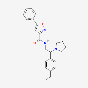 molecular formula C24H27N3O2 B6115809 N-[2-(4-ethylphenyl)-2-(pyrrolidin-1-yl)ethyl]-5-phenyl-1,2-oxazole-3-carboxamide 